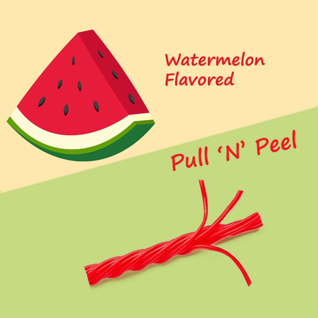 Twizzlers Watermelon Pull N Peel, 2 LB - Individually Wrapped, Bulk Candy Treat, Vibrant Red