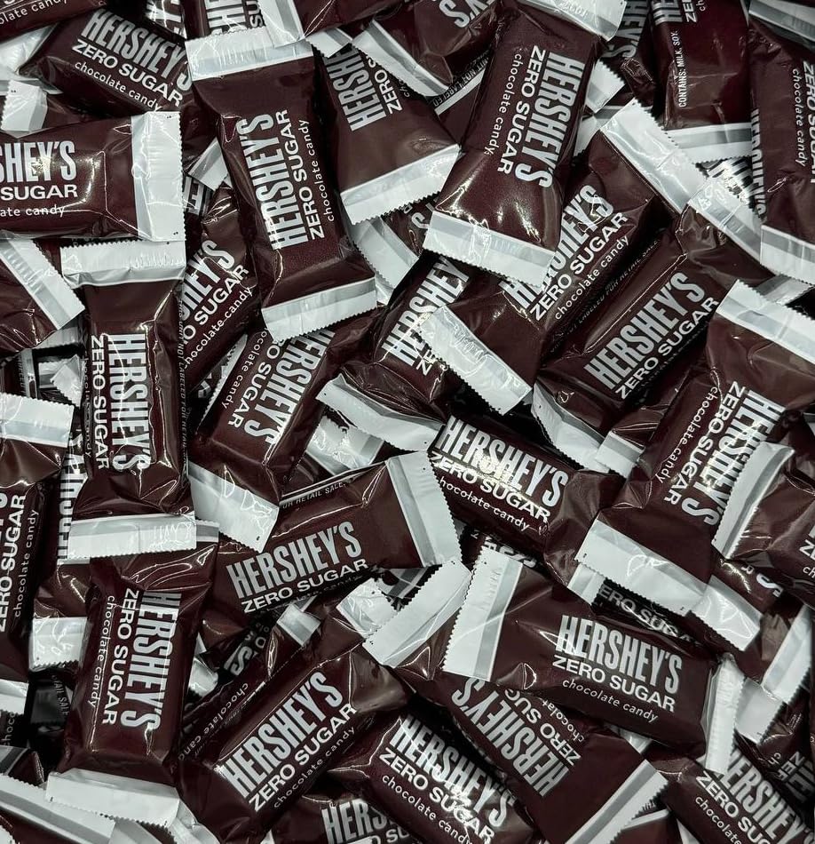 Hershey Zero Sugar Milk Chocolate Candy Bars - Approx. 45 Pieces Bulk Pack