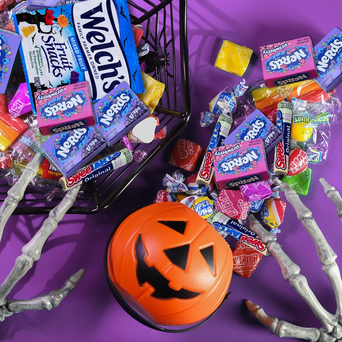 Halloween Candy Mix - 2 Pounds Bulk Bag of Individually Wrapped Candies Perfect for Trick-or-Treat, Parades: Featuring Lemonheads, Now & Later, Super Bubble, Sour Candy, Twizzlers & More