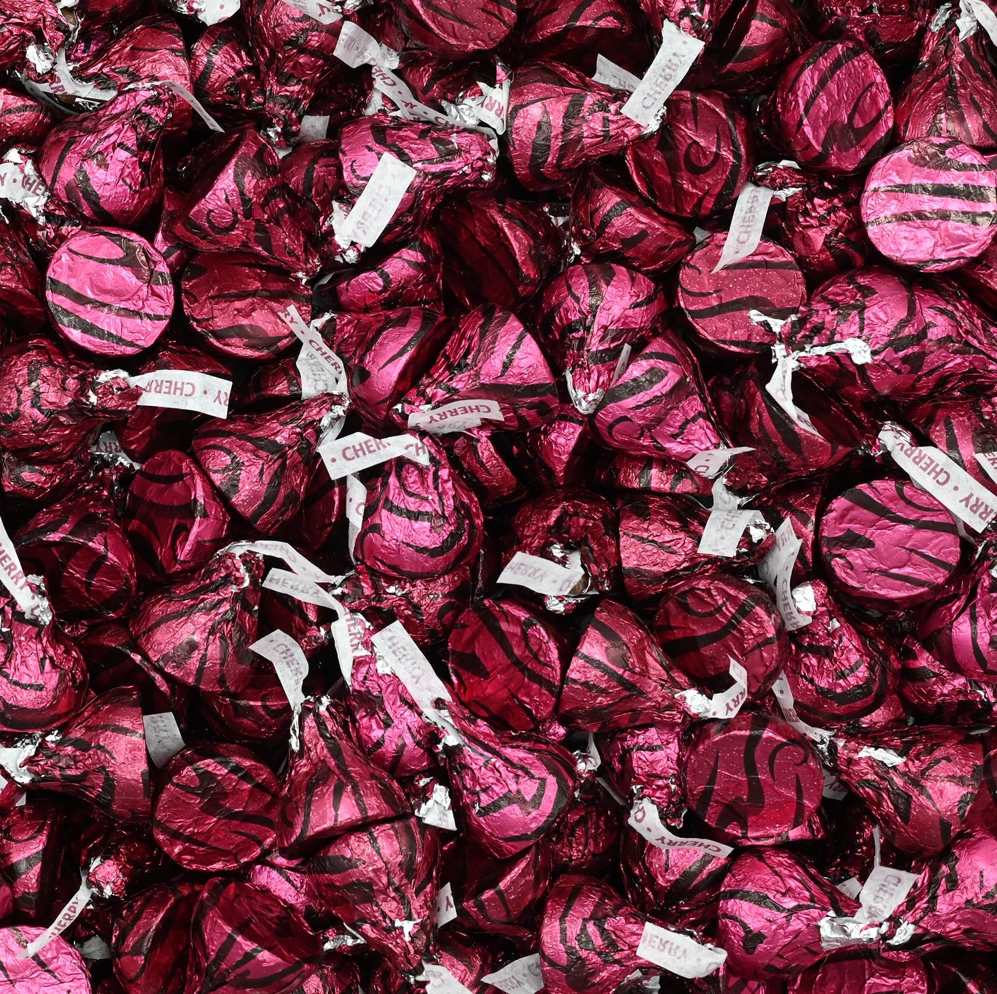 Hershey's Kisses Cherry Cordial, 2 LB Bag, Bulk Candy, Approx. 200 Individually Wrapped Milk Chocolate Pieces - Ideal for Romantic Gifting & Celebrations