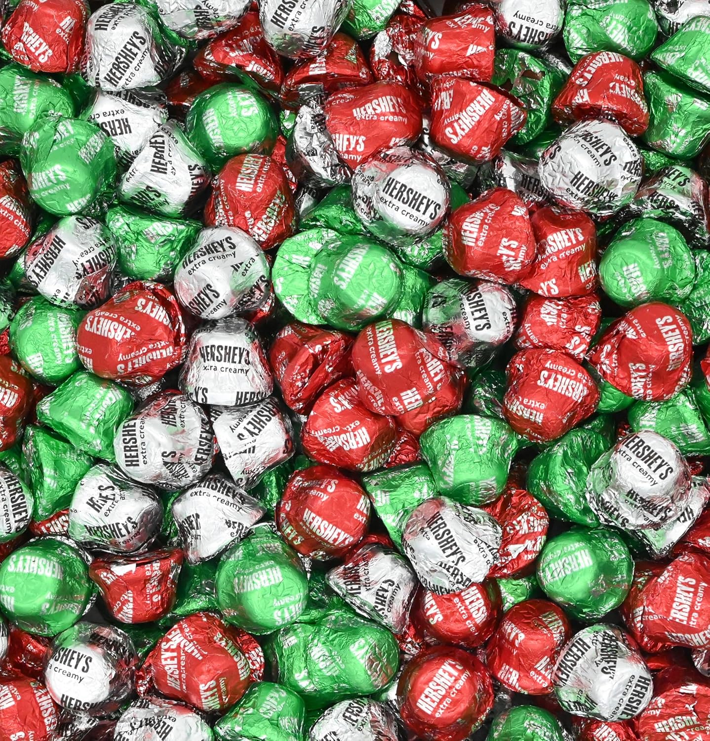 Hershey Extra Creamy Milk Chocolate Bells – Festive Christmas Colors (Red, Green, Silver) – 1 lb Bag – Holiday Candy for Stocking Stuffers, Gifts, Baking, and Party Favors