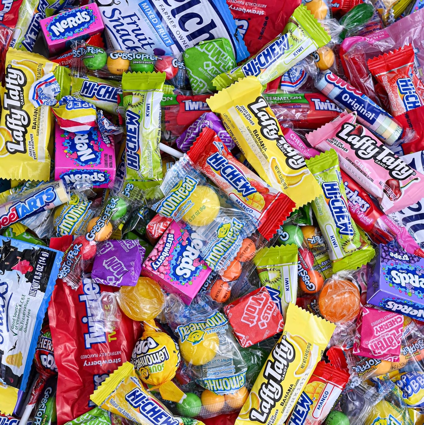 Halloween Candy Mix - 2 Pounds Bulk Bag of Individually Wrapped Candies Perfect for Trick-or-Treat, Parades: Featuring Lemonheads, Now & Later, Super Bubble, Sour Candy, Twizzlers & More